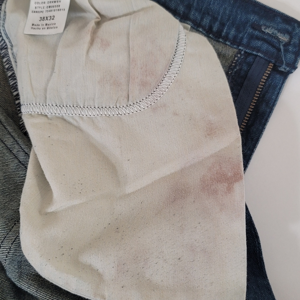 G George Jeans Mens Size 38 x 32 Athletic Distressed Denim Stretch Medium Wash - Picture 14 of 16